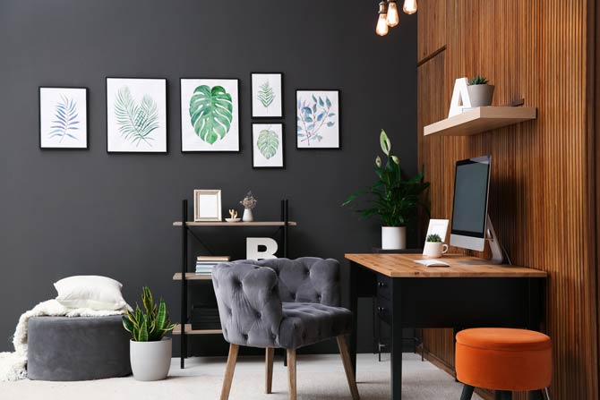 Optische Akzente im Arbeitszimmer