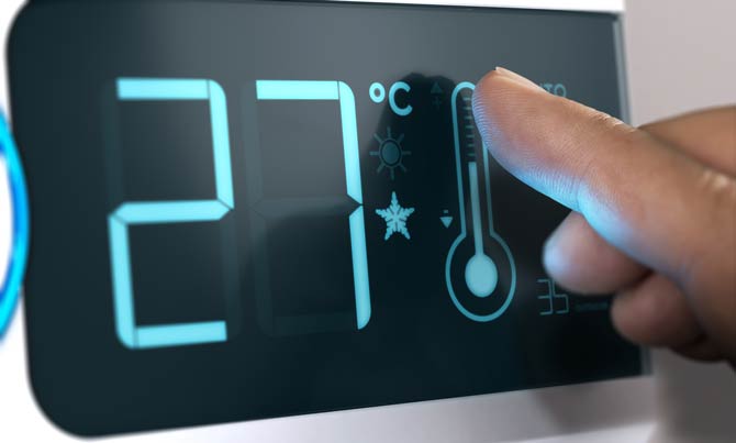Temperatur bei einer Klimaanlage einstellen