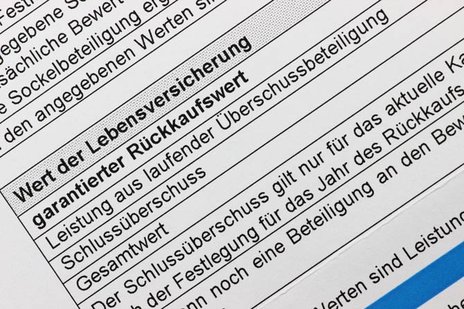 Rückkaufswert einer Lebensversicherung