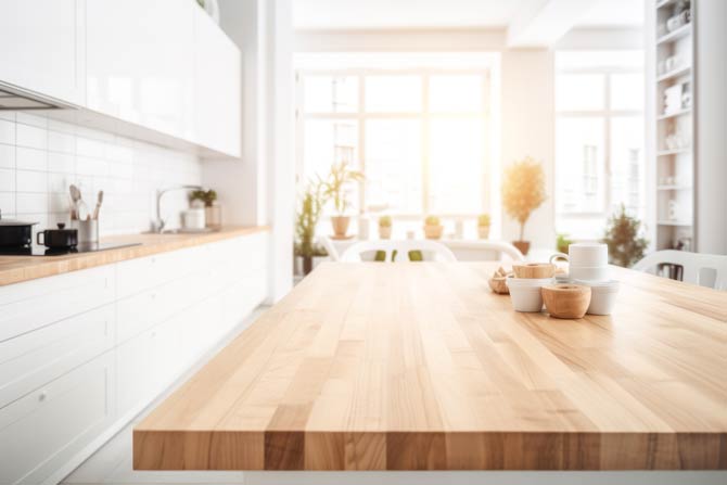 Worktop in the kitchen