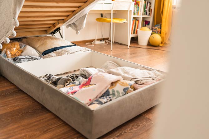 Eingeschränkte Belüftung unter dem Bett